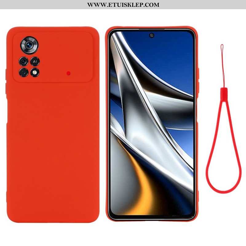 Etui do Poco X4 Pro 5G z Łańcuch Płynny Silikon W Paski